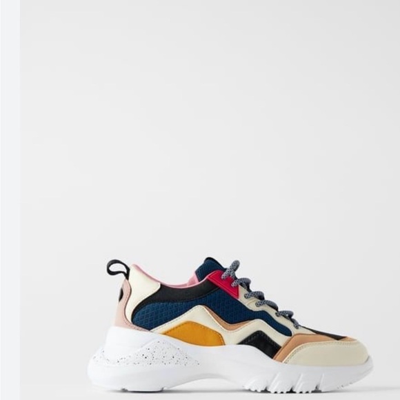Zara Shoes - ZARA Latvia Multicolor Platform Sneakers  Size (38) US 8.5